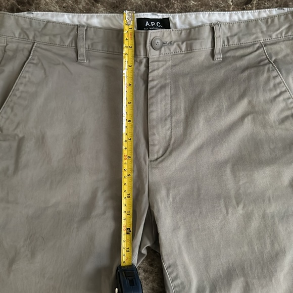 A.P.C. Pants Mens 33 Chino Casual Flat Front Straight Slim Beige - Picture 9 of 9